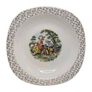 Vtg. Taylor Smith & Taylor Soup Bowl. Courting Couple Hand Painted 8"X1"1/4 New